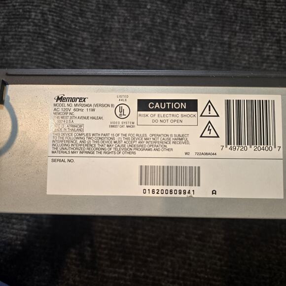 Memorex MVR2031 4Head Video Cassette Recorder VHS Player VCR - Picture 3 of 3